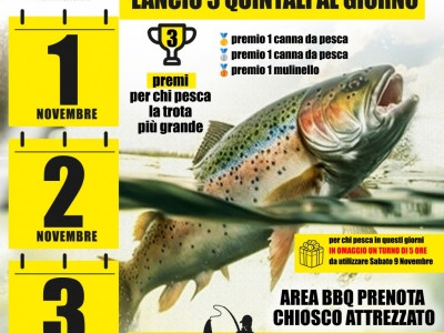 Grande Evento di Pesca ai Laghi Albatros il 1 2 e 3 Novembre!